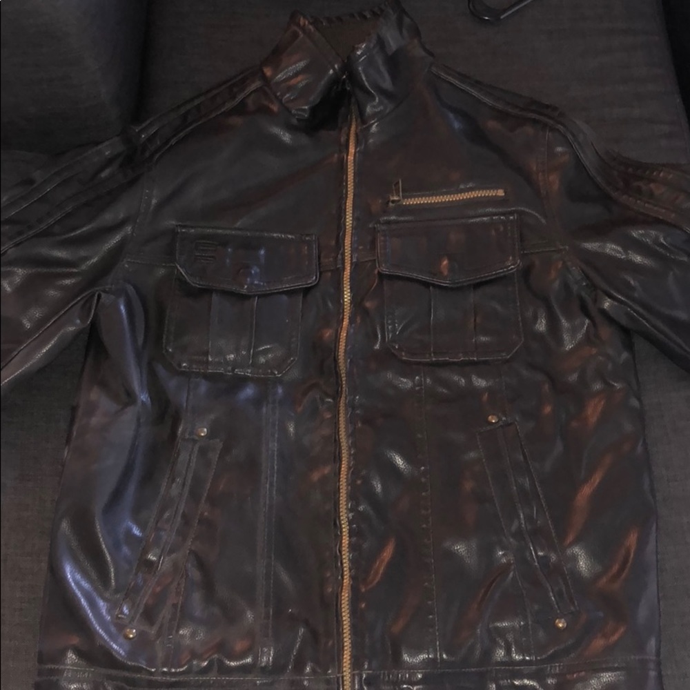 Leather biker jacket